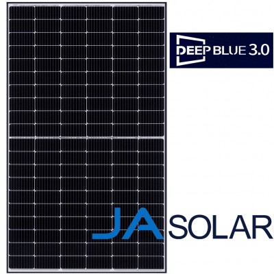 Ja Solar 405 W fotovoltinis saulės modulis su juodu rėmu